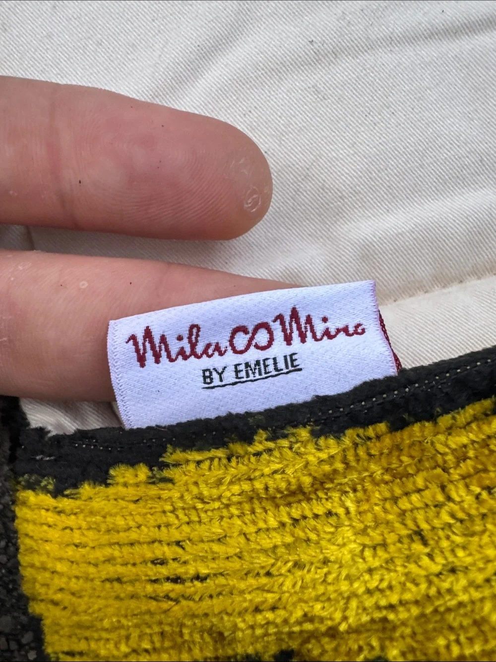 Mila x Miro by Emelie Yellow and Black Tiger-Print Tassel Foldover Clutch
